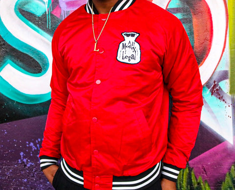 FLAME ALL MONEY IS LEGAL BOMBER JACKET