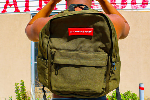 MONEY GREEN ALL MONEY IS LEGAL BACKPACK