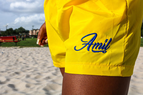 LADY AMIL YELLOW BOTTOM WINDBREAKER SET