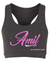 SMOKE GRAY/PINK LADY AMIL SPORTS BRA