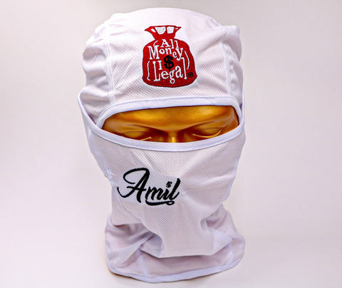 Crimson White Face Mask