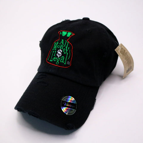 Black Theme Color Adjustable Money Bag Dad Cap