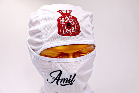 Crimson White Face Mask