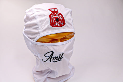 Crimson White Face Mask