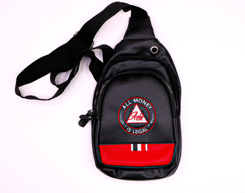 Black/Flame All money is legal Leather Crossbody Bag