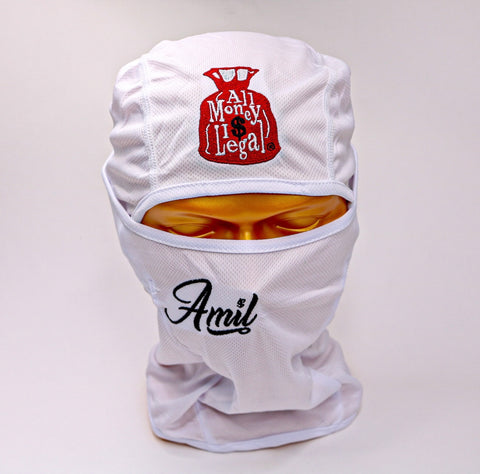 Crimson White Face Mask